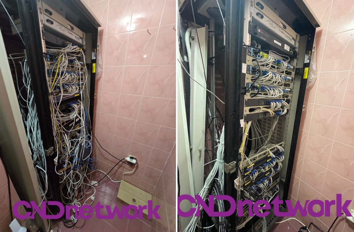 포천 새맘요양병원 통신랙 케이블 정리 전후 비교, 엉킨 랜선 전면 재정리 네트워크공사 현장