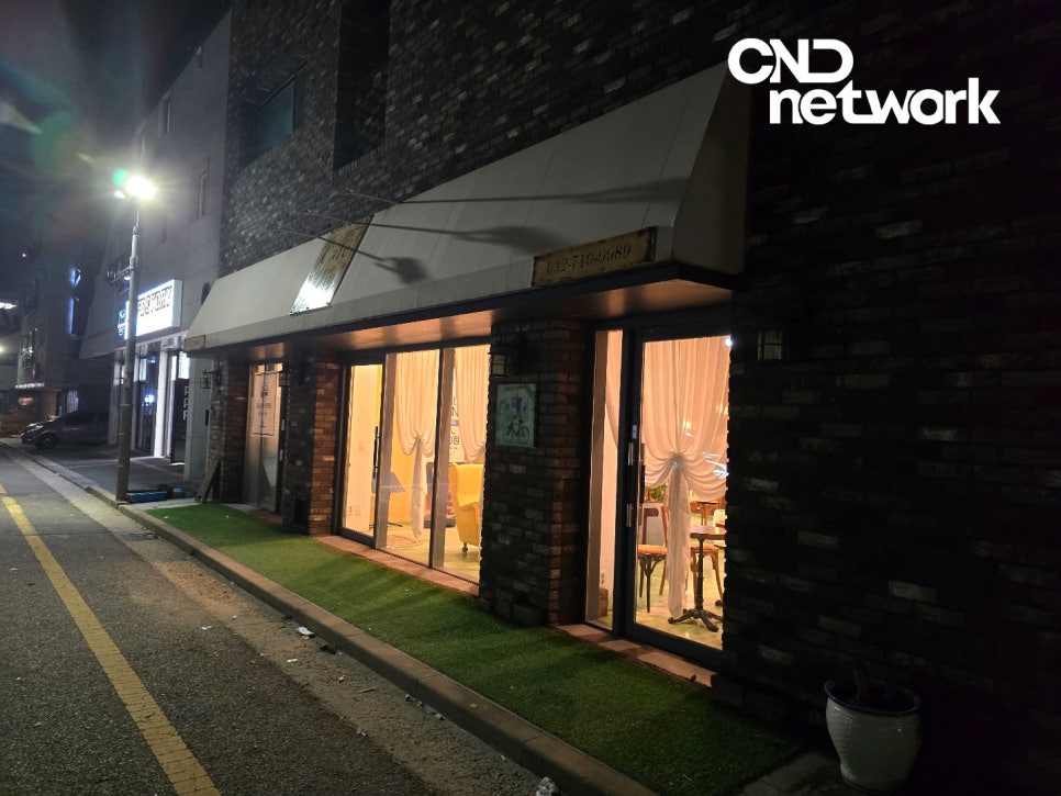 인천 카페 외부 전경 야간 CCTV 설치 매장 CND네트워크