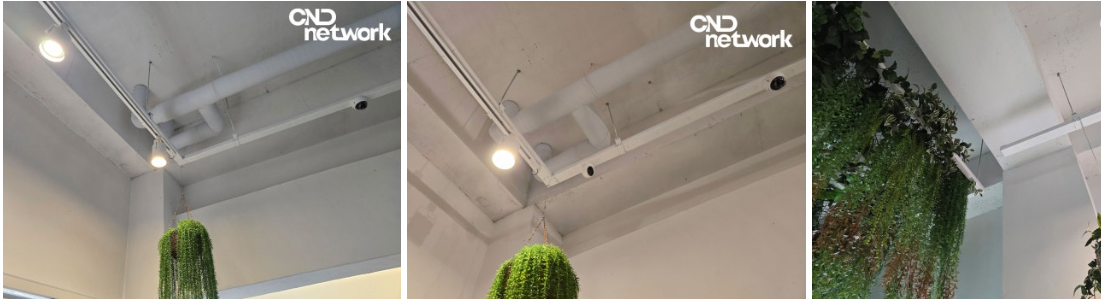 인천 카페 천장 CCTV 설치 하이크비전 카메라 배선 작업 CND네트워크