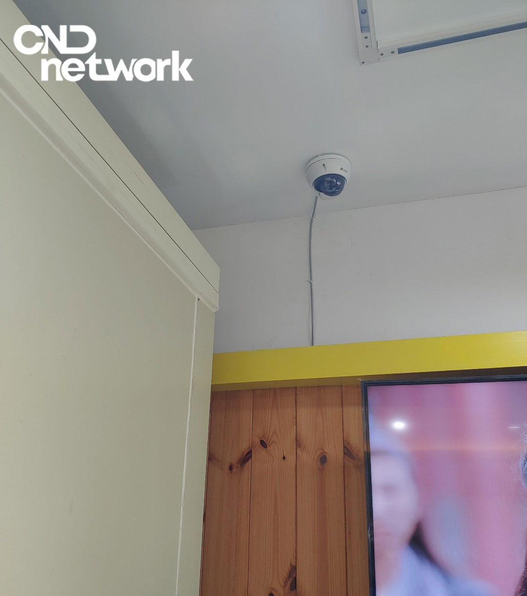과일가게 CCTV 설치 완료 모습 - 매장 내부 천장 돔카메라 시공