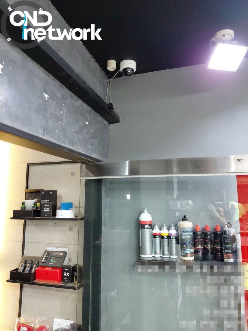 남촌동 자동차 디테일링샵 천장 CCTV 카메라 설치 완료 근접