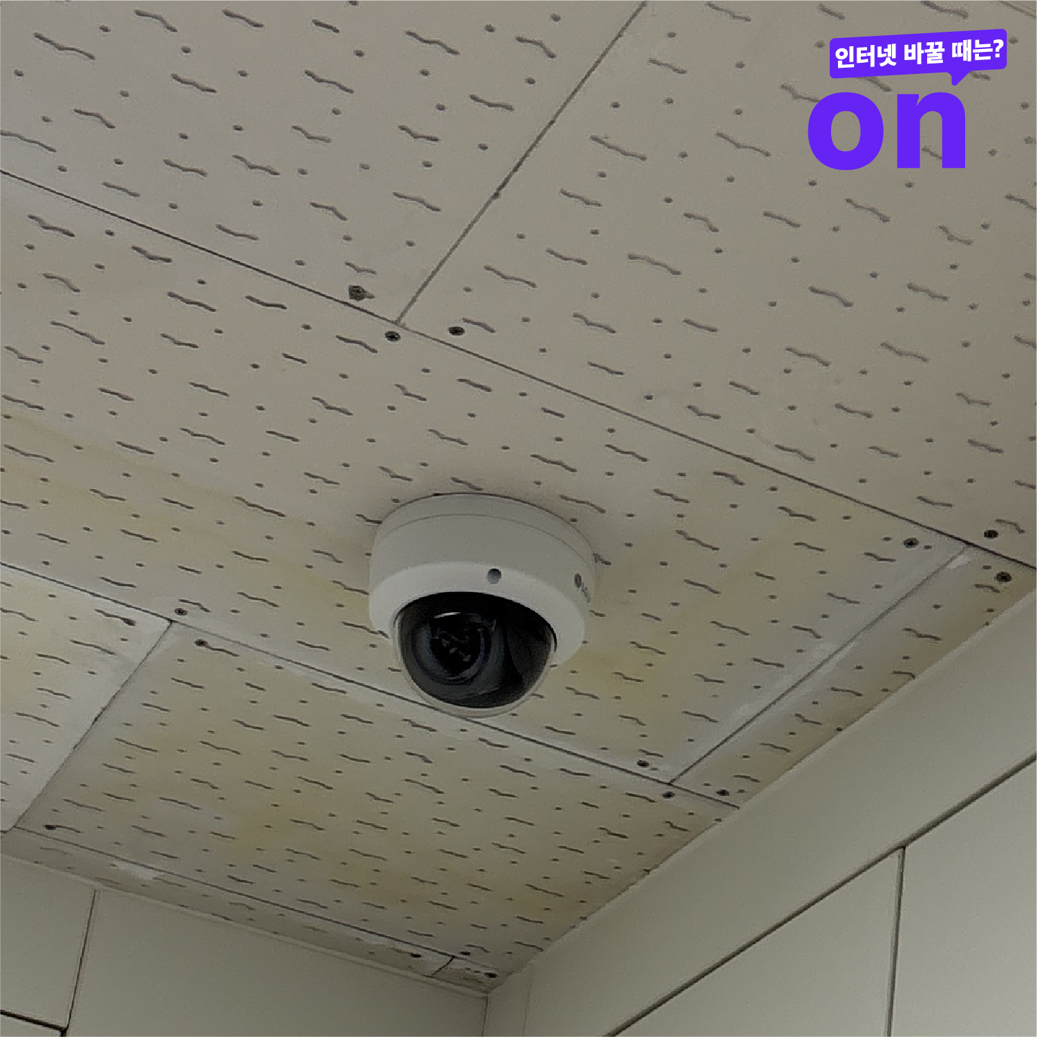 법무법인 사무실 출입문 위 모서리에 설치한 돔형 CCTV