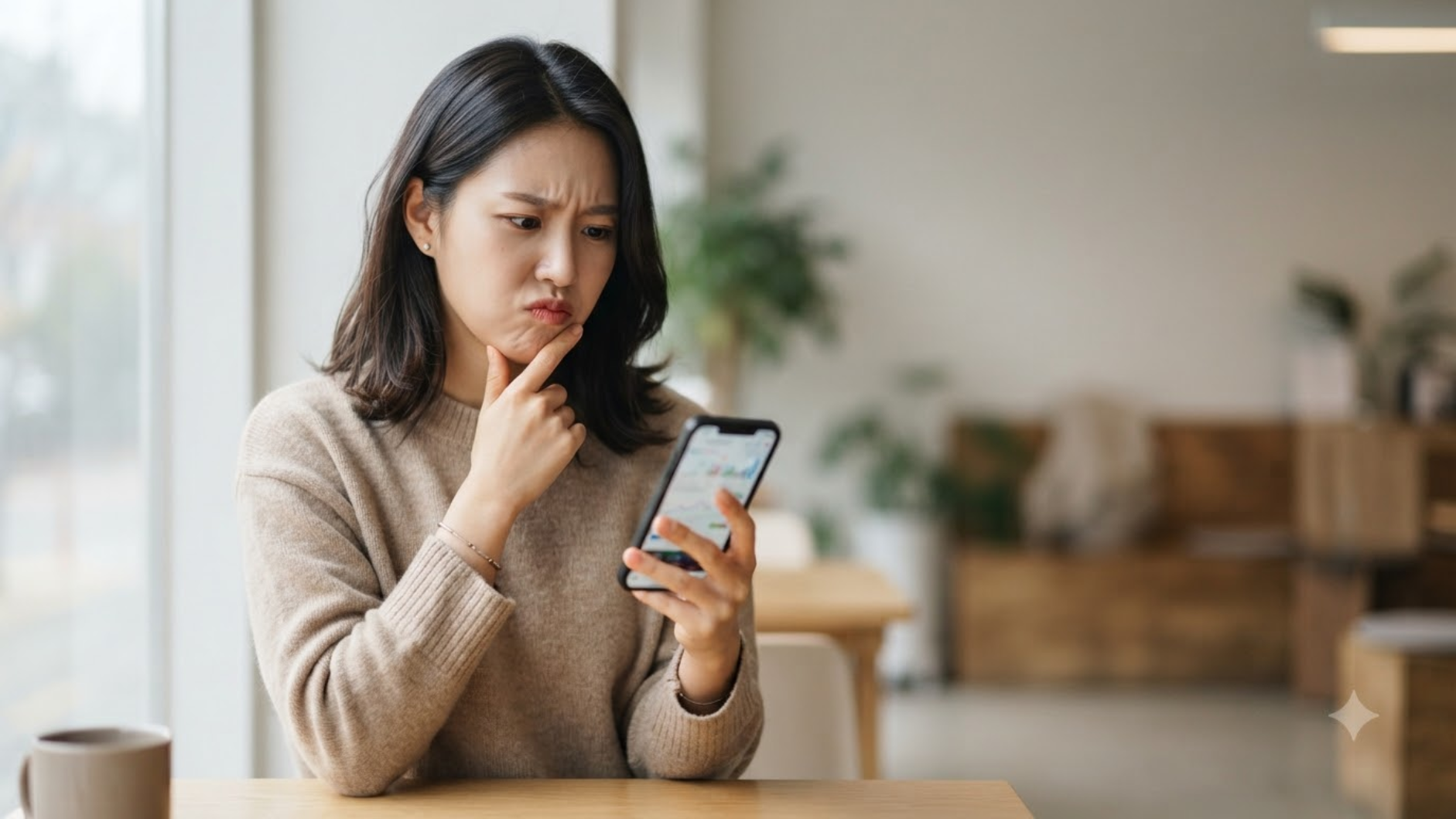 통신사 요금 명세서 항목 확인하며 고민하는 모습 - 숨은 비용 점검