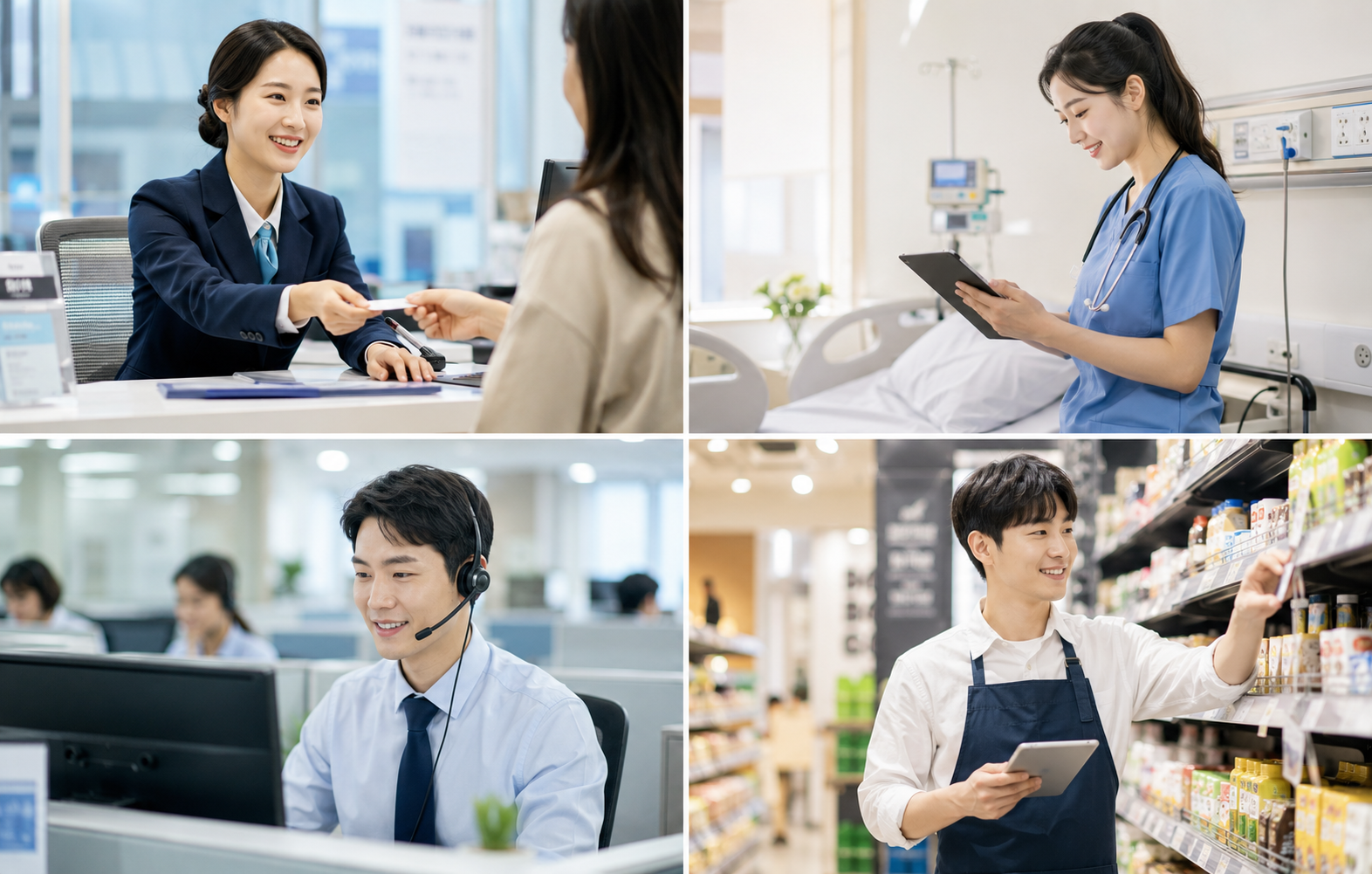 은행, 병원, 콜센터, 매장 등 다양한 산업에서 이루어지는 고객 상담 사례 모음