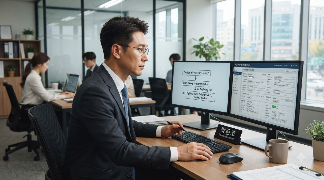 금융 보험업 AI콜봇과 AICC 클라우드 하이브리드 방식을 검토하는 담당자