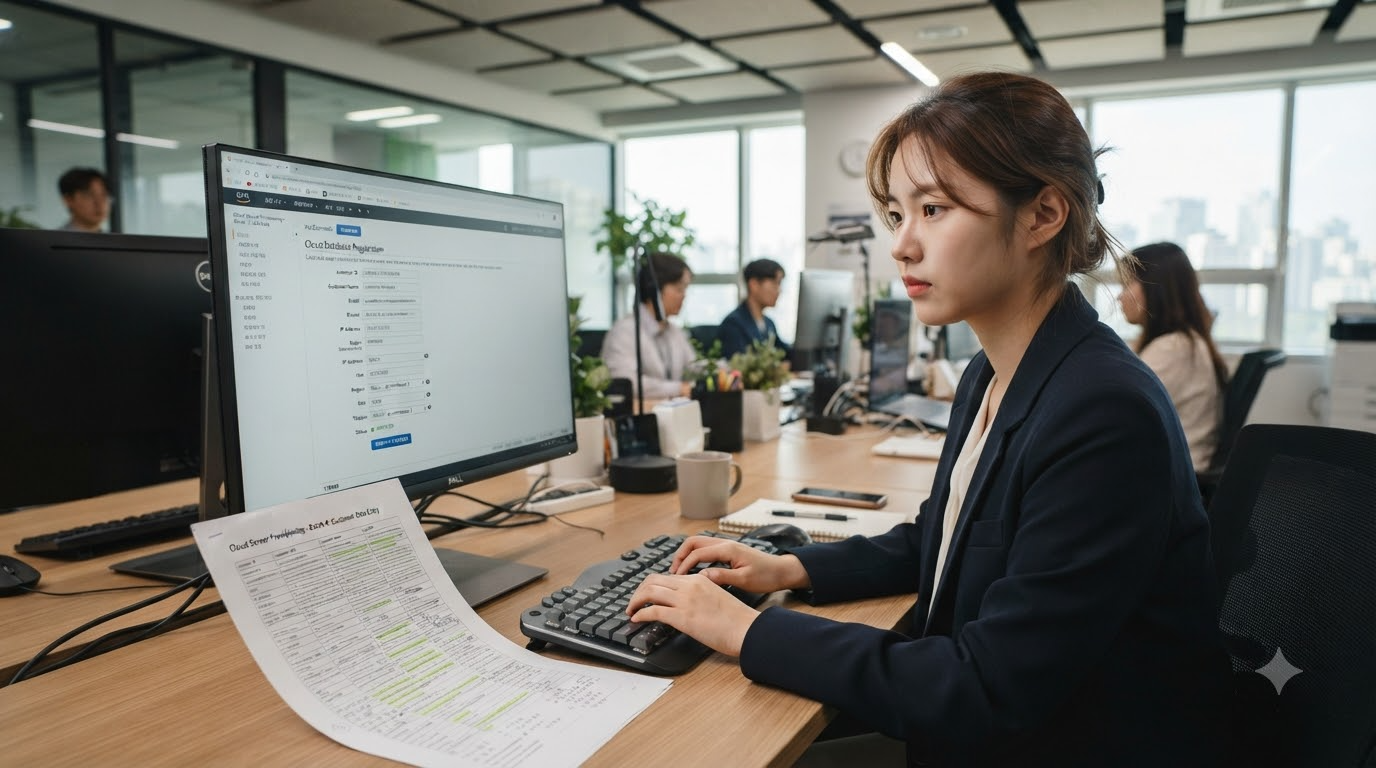 AICC 클라우드 데이터베이스 등록 계획을 세우는 담당자